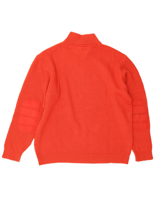 Amerigo Vespucci Męski sweter z zamkiem błyskawicznym 2XL Pomarańczowa nowa wełna