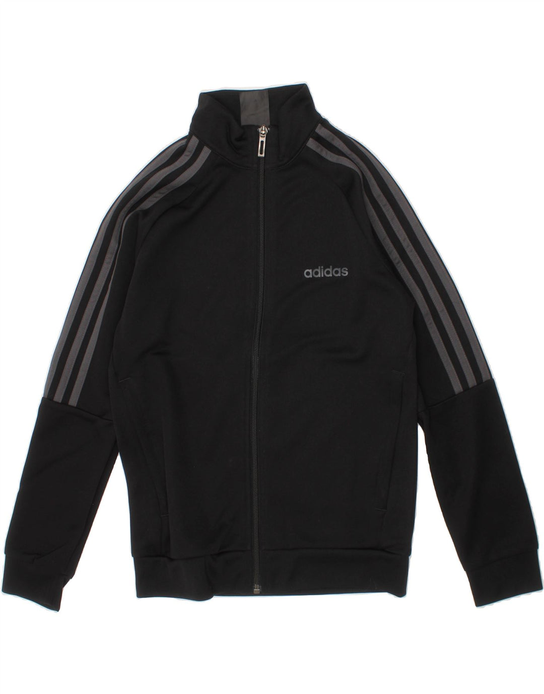 ADIDAS Boys Climalite Tracksuit Top Jacket 9-10 Years Black Polyester Vintage Adidas and Second-Hand Adidas from Messina Hembry 