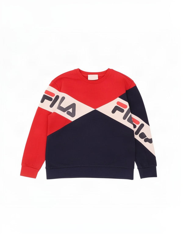 Damska bluza Fila Graphic Jumper UK 18 XL Granatowa, bawełniana w bloki kolorów