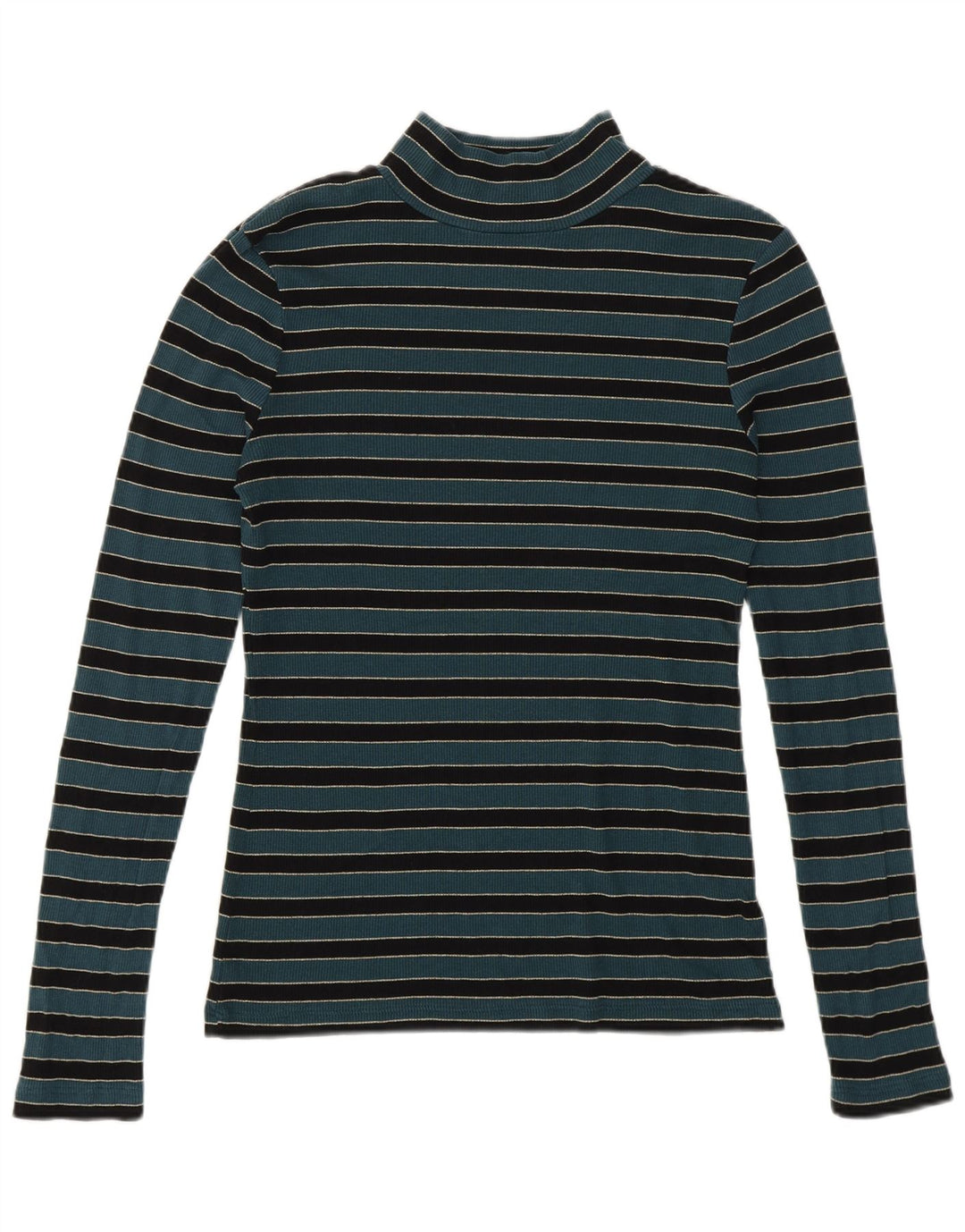 Damski sweter z golfem Fat Face UK 12 w średnie zielone paski