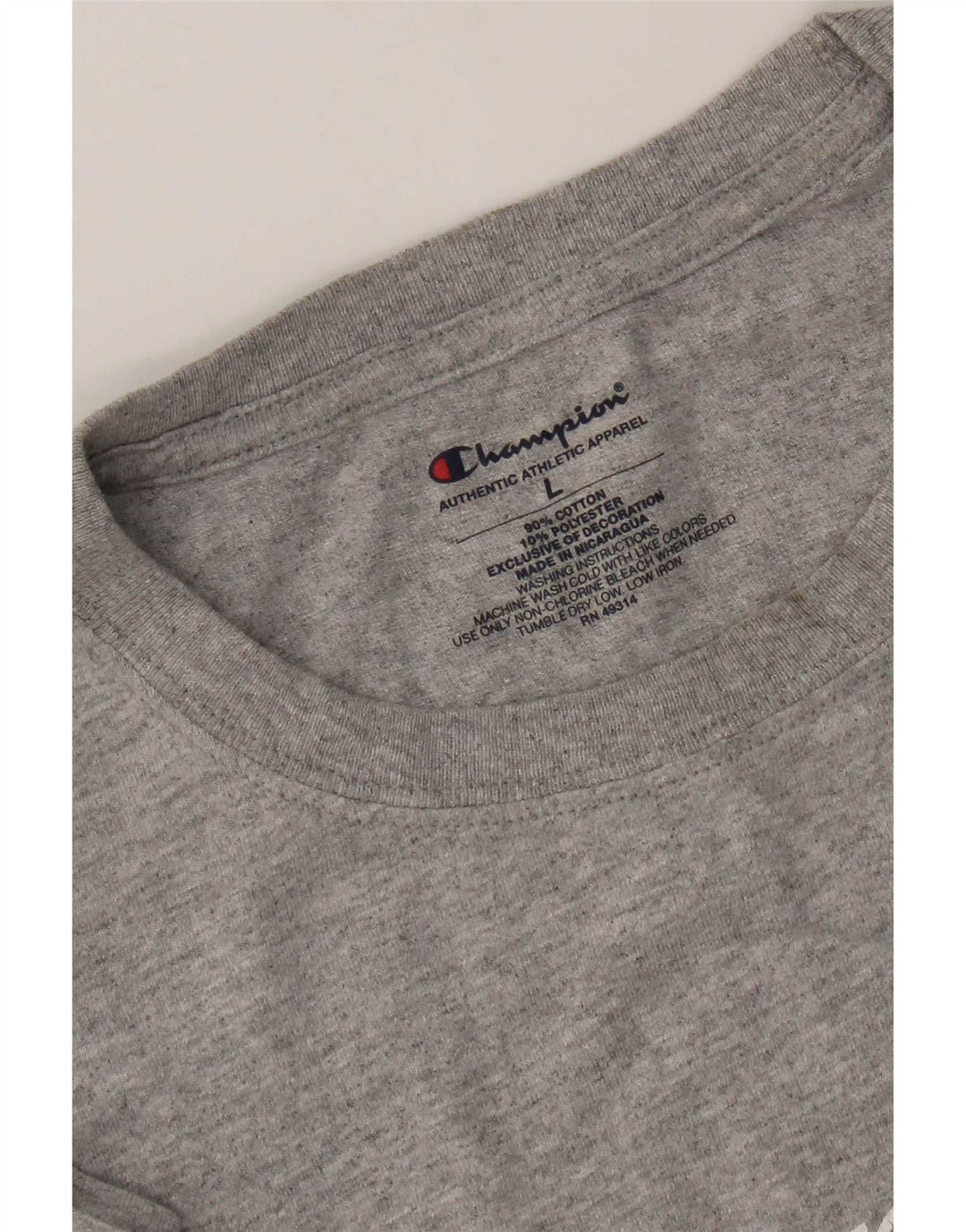 Męski T-shirt Champion z grafiką, duży, szary, bawełniany