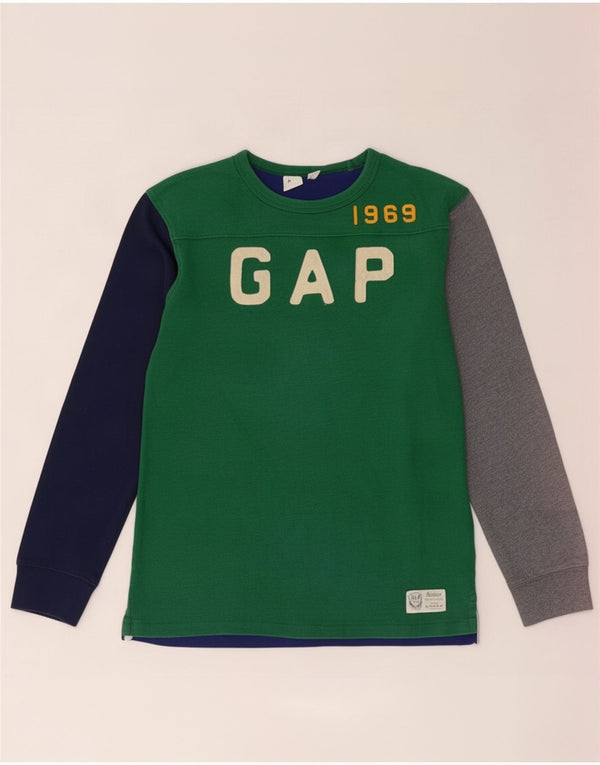 Chłopięcy top z grafiką Gap, długi rękaw, 14-15 lat, 2XL, wielokolorowy, z blokami kolorów