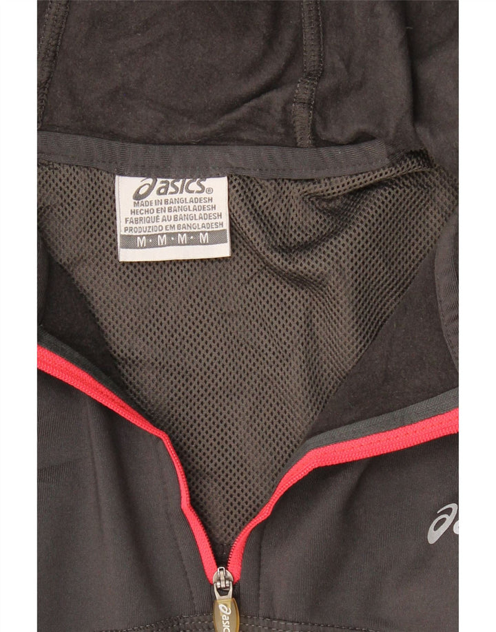 ASICS Womens Hooded Pullover Tracksuit Top UK 12 Medium Grey Polyester Vintage Asics and Second-Hand Asics from Messina Hembry 