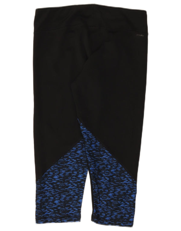 Legginsy Adidas Damskie Climalite Capri UK 16/18 Duże Czarne Nakrapiane