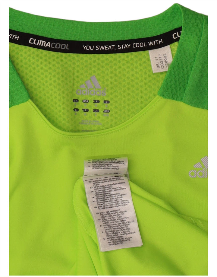 Męska koszulka regularna ADIDAS, sportowa, poliestrowa, w średnie zielone paski