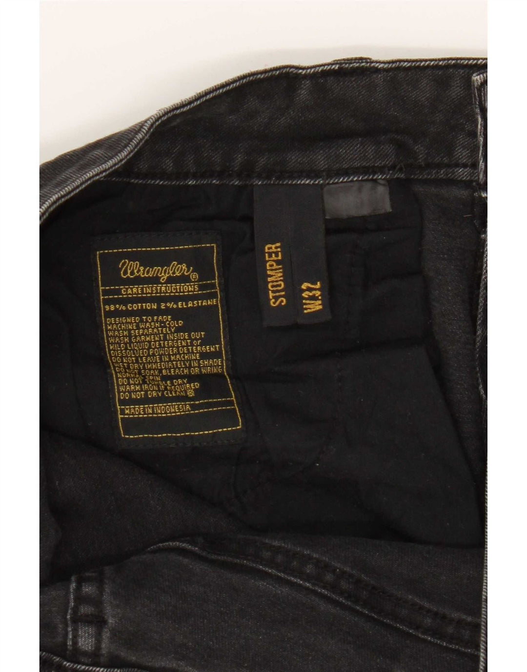 Wrangler Męskie Stompers Slim Jeans W32 L30 Czarna bawełna