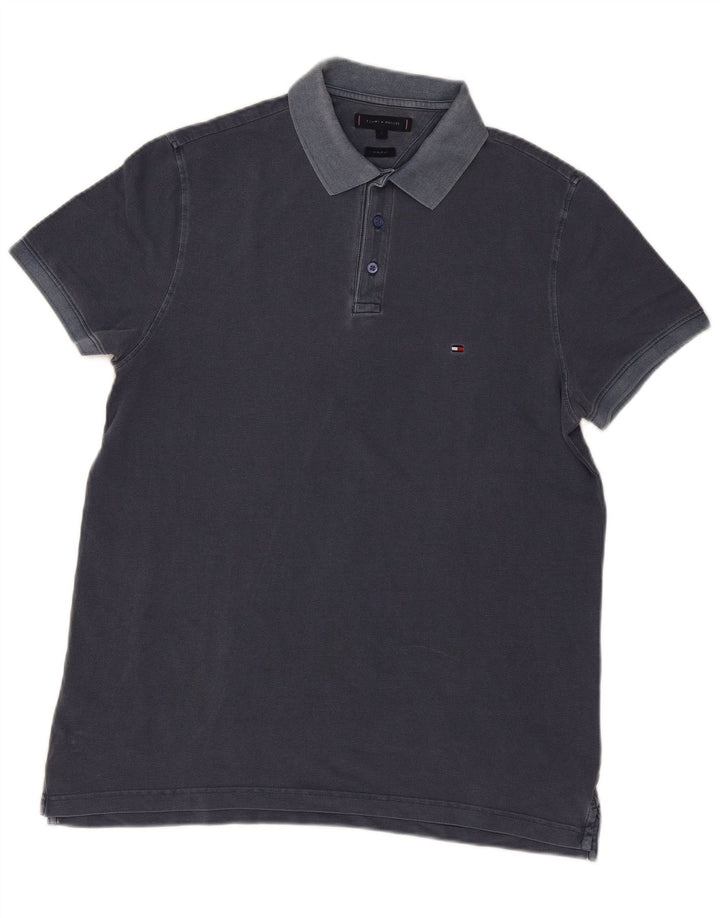 Męska koszulka polo Tommy Hilfiger o regularnym kroju, duża, granatowa