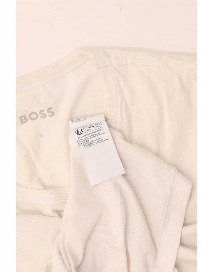 T-shirt męski Hugo Boss, mały, biały, bawełniany