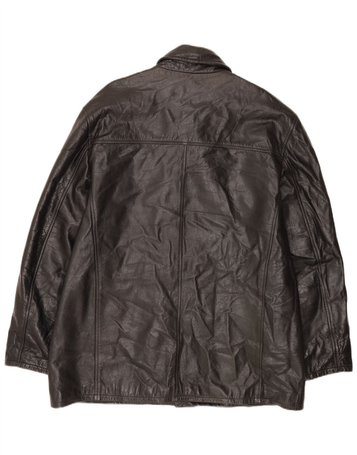 Vintage męska skórzana kurtka UK 44 2XL czarna skóra