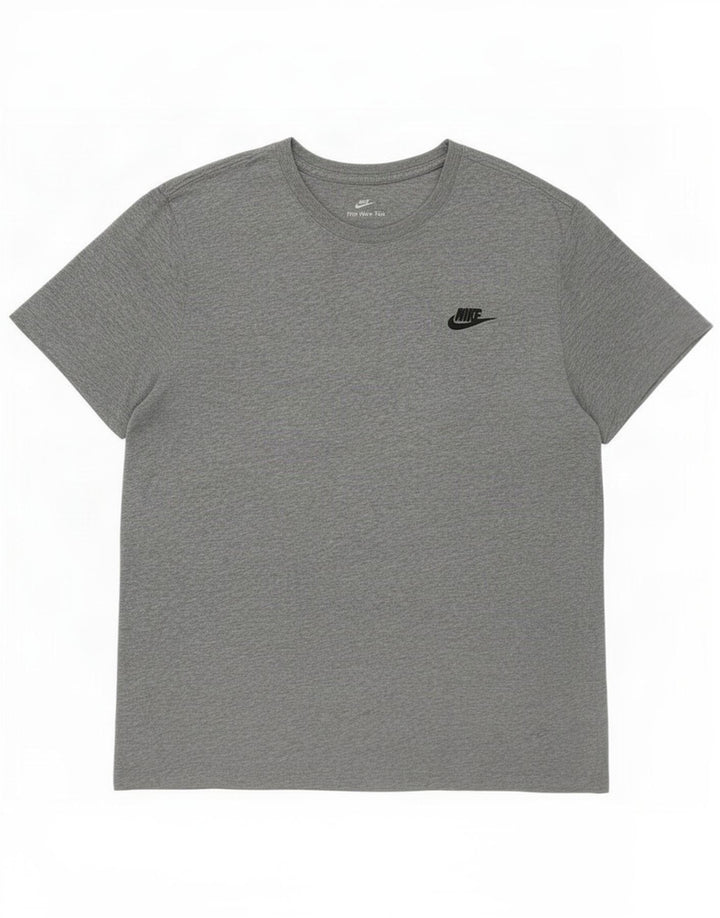Męski T-shirt Nike, duży, szary, bawełniany