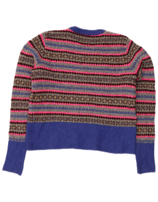 Damski sweter ZARA z okrągłym dekoltem UK 10 Small Multicolored Fair Isle