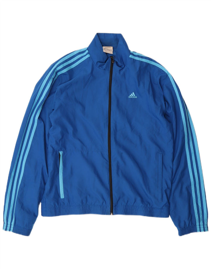 Adidas Męska bluza dresowa, mała, niebieska, poliestrowa