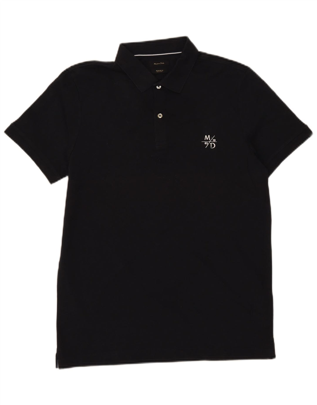 Męska koszulka polo Massimo Dutti o regularnym kroju, średnia, granatowa, bawełniana