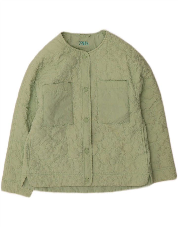 Damska pikowana kurtka Zara UK 4 XS, zielony nylon