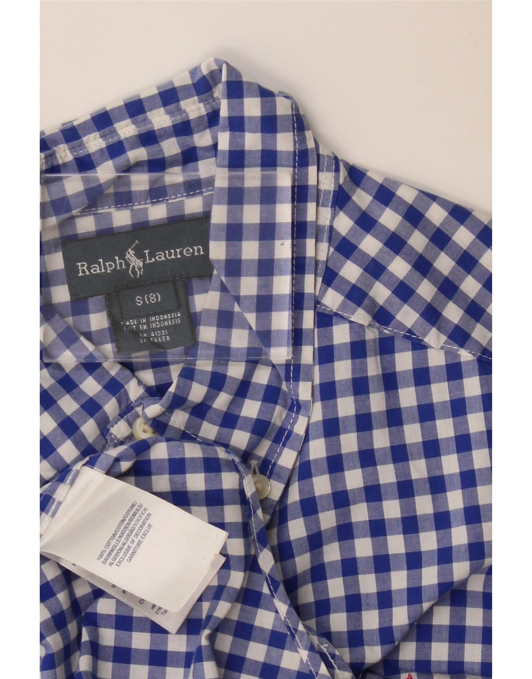 Koszula chłopięca Ralph Lauren 7-8 lat, mała, niebieska bawełniana kratka