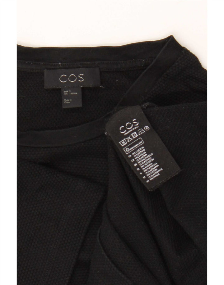 Cos Męski T-Shirt Top Mały Czarny Bawełniany