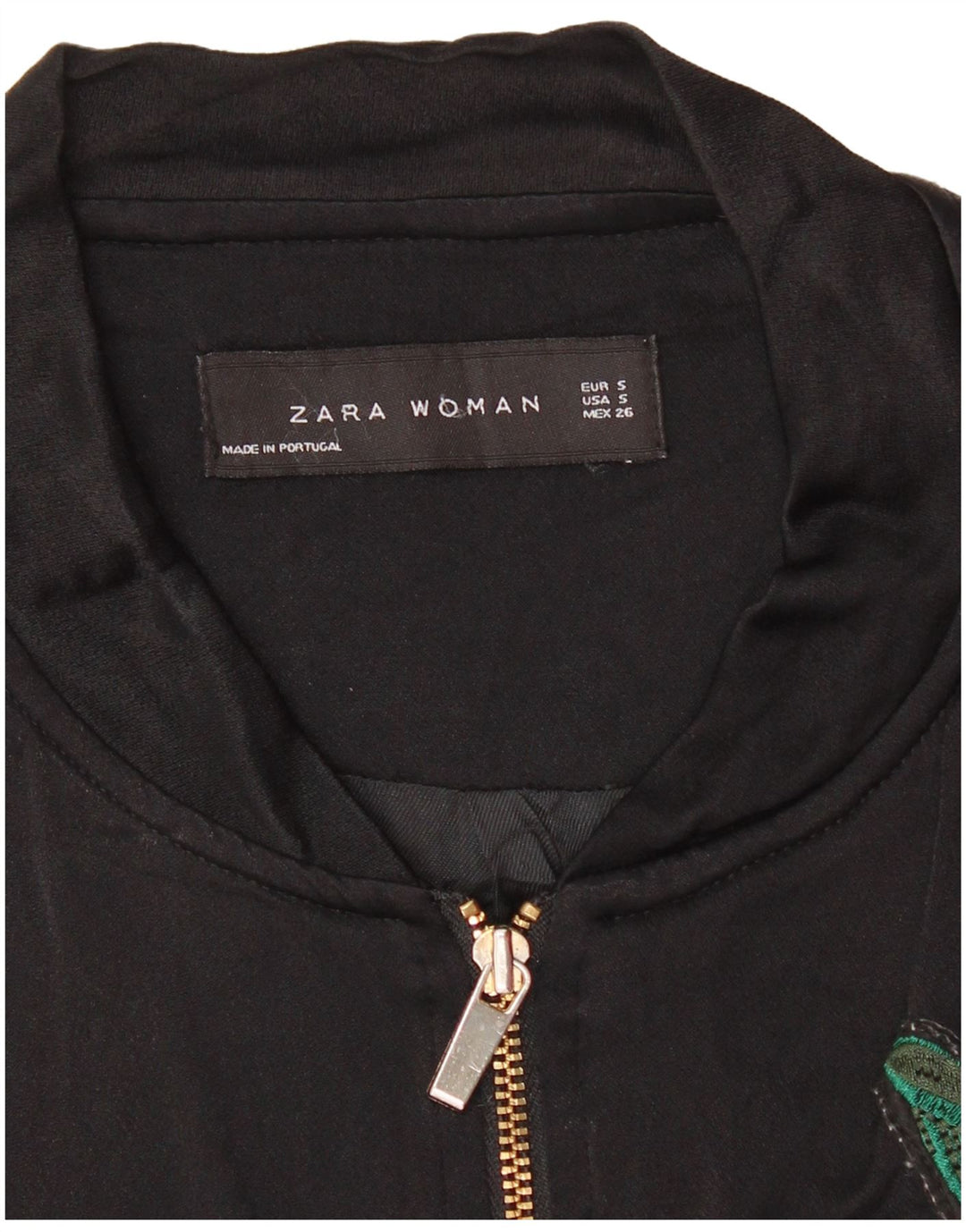 Damska kurtka dresowa Zara z grafiką UK 10, mała czarna w kwiaty