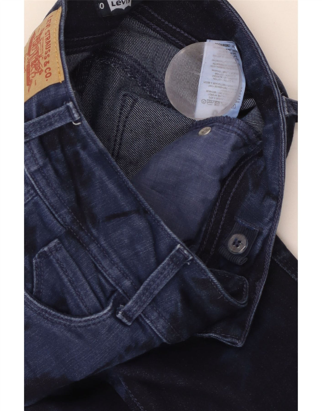 Dżinsy chłopięce LEVI'S 9-10 lat, granatowe, bawełniane, w kolorze tie-dye