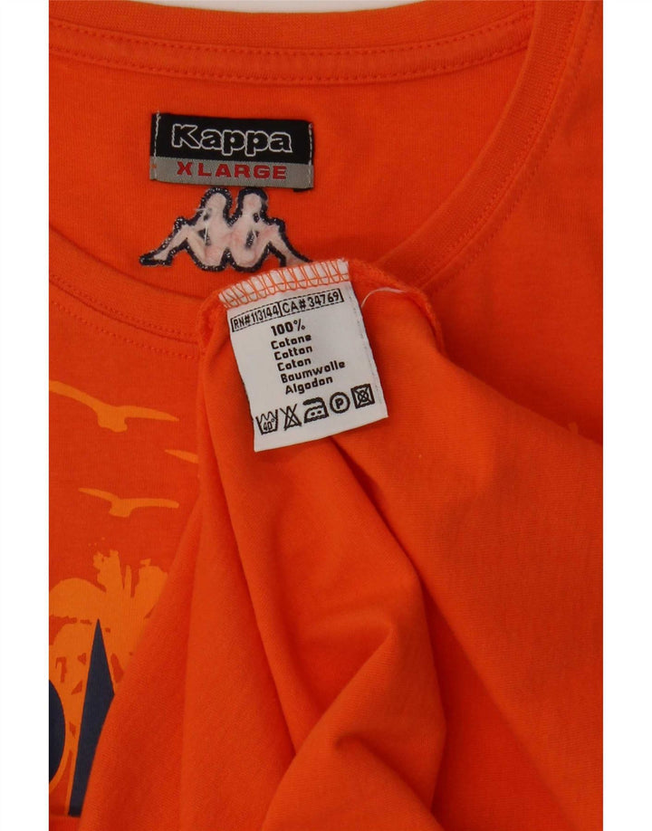 Męska kamizelka z grafiką Kappa XL Pomarańczowa bawełna