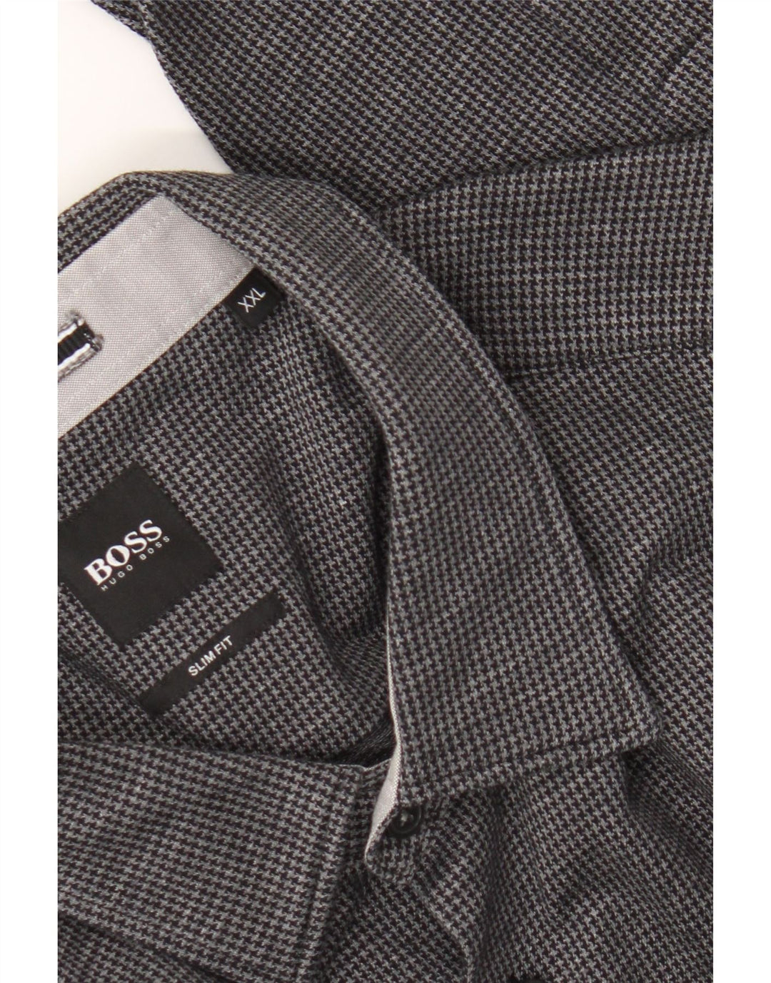 Męska koszula slim fit Hugo Boss 2XL w czarną pepitkę