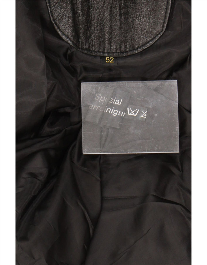 Vintage męska kurtka skórzana IT 52 XL czarna skóra