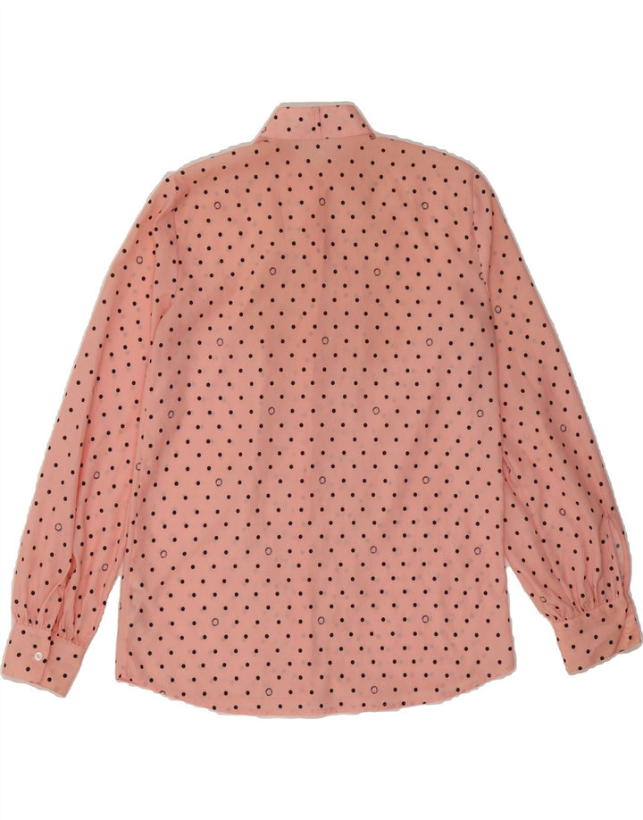 KARL LAGERFELD Womens Shirt Blouse UK 14 Medium Pink Polka Dot Polyester Vintage Karl Lagerfeld and Second-Hand Karl Lagerfeld from Messina Hembry 