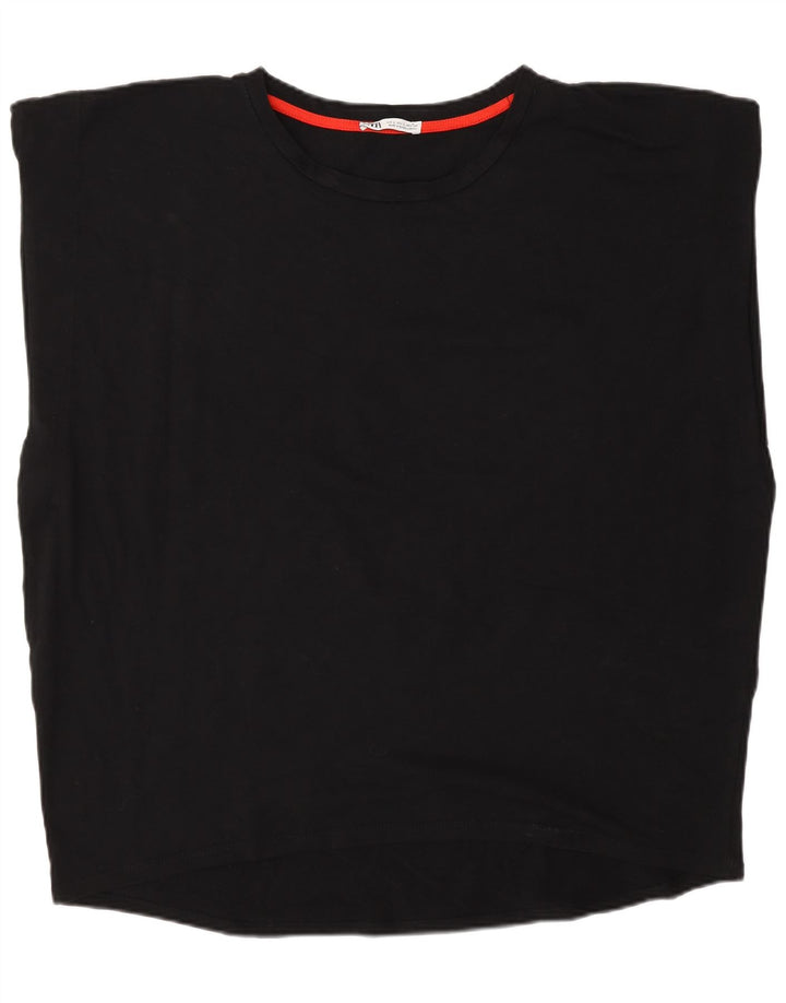 Damski top z kamizelką oversize Zara UK 16, duży, czarny, bawełniany
