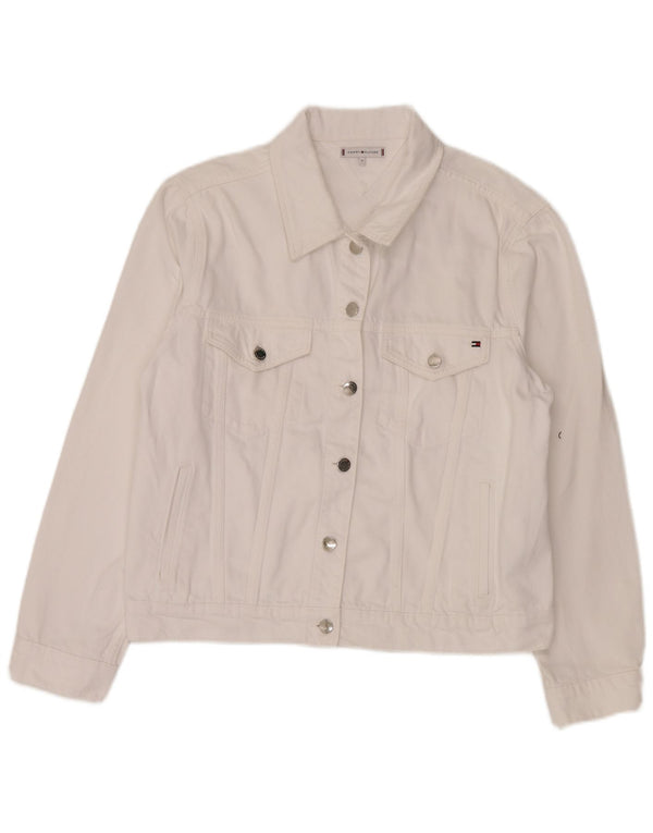 Tommy Hilfiger Womens Denim Jacket US 12 Large White Cotton