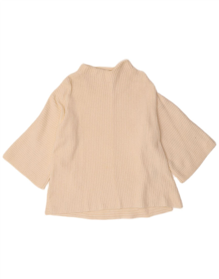 Marks & Spencer Damski sweter z golfem UK 10, mały, w kolorze złamanej bieli