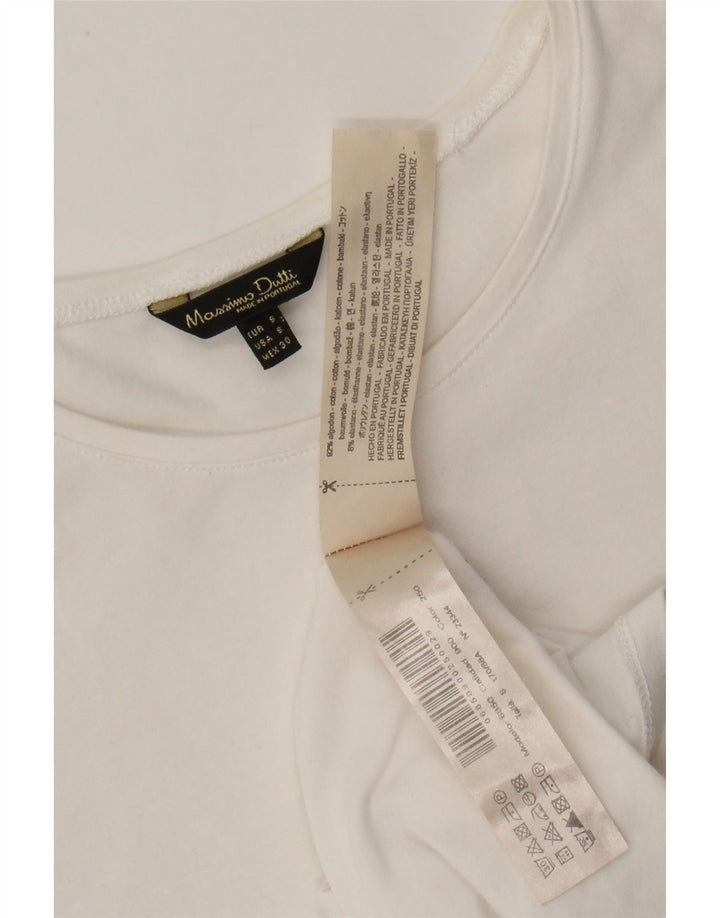 T-shirt damski MASSIMO DUTTI Top UK 8 Small, biały, bawełniany