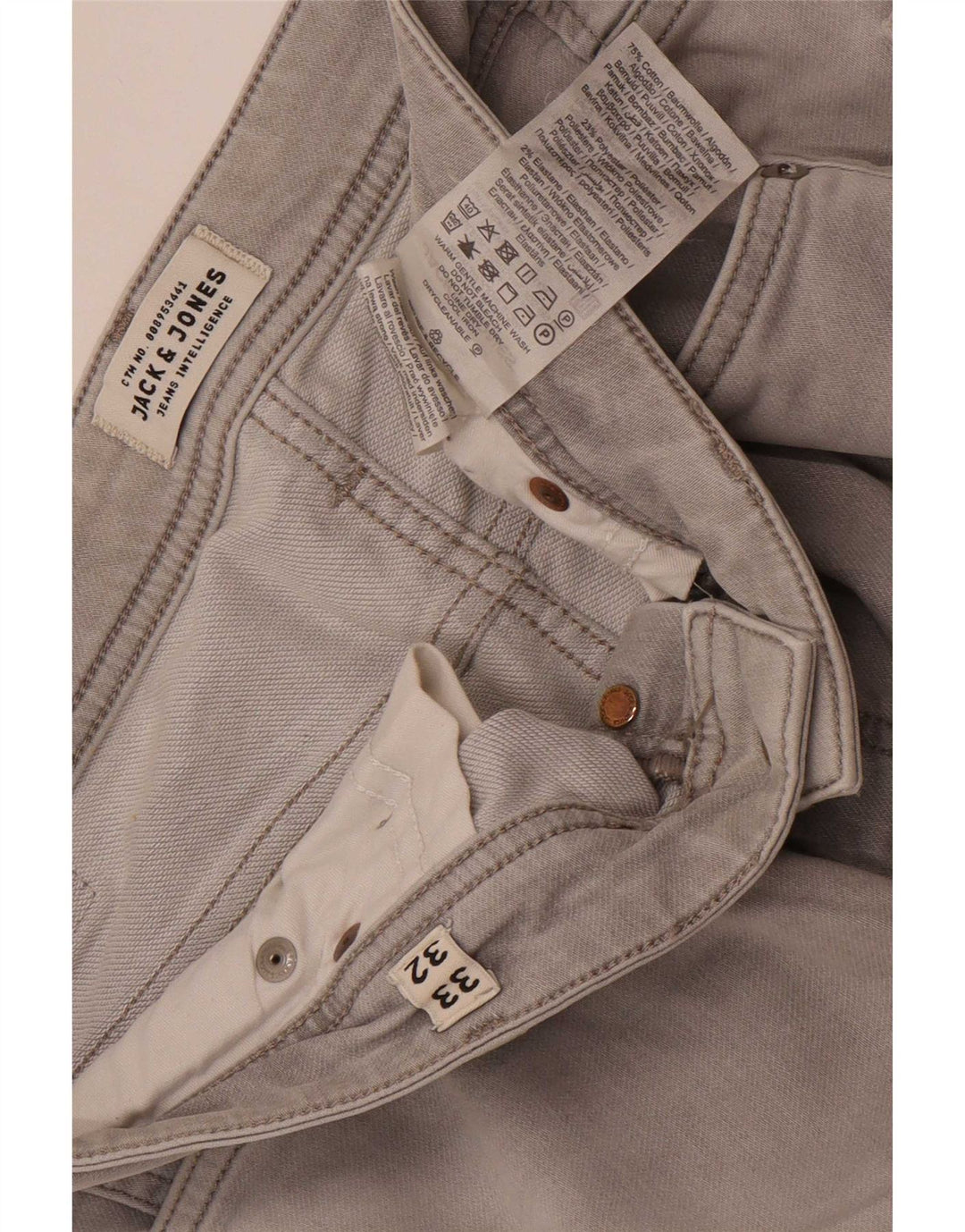 Męskie jeansy Jack & Jones GLENN Slim W33 L32 Szara bawełna