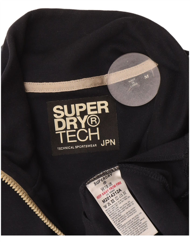Męska kurtka dresowa Superdry, średnia czarna, bawełniana w bloki kolorów