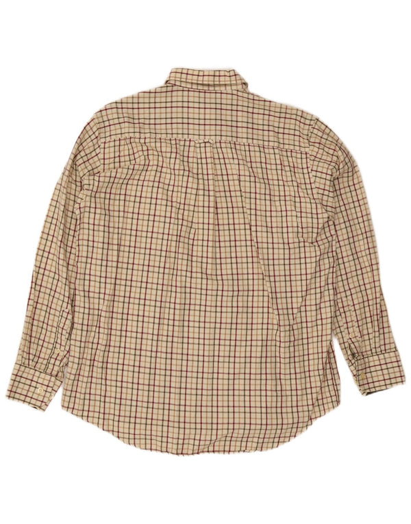 Koszula flanelowa męska Barbour w średnią beżową kratkę, bawełniana