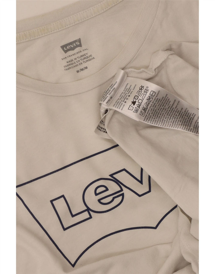 Męska koszulka z grafiką Levi's, średnia, biała bawełna