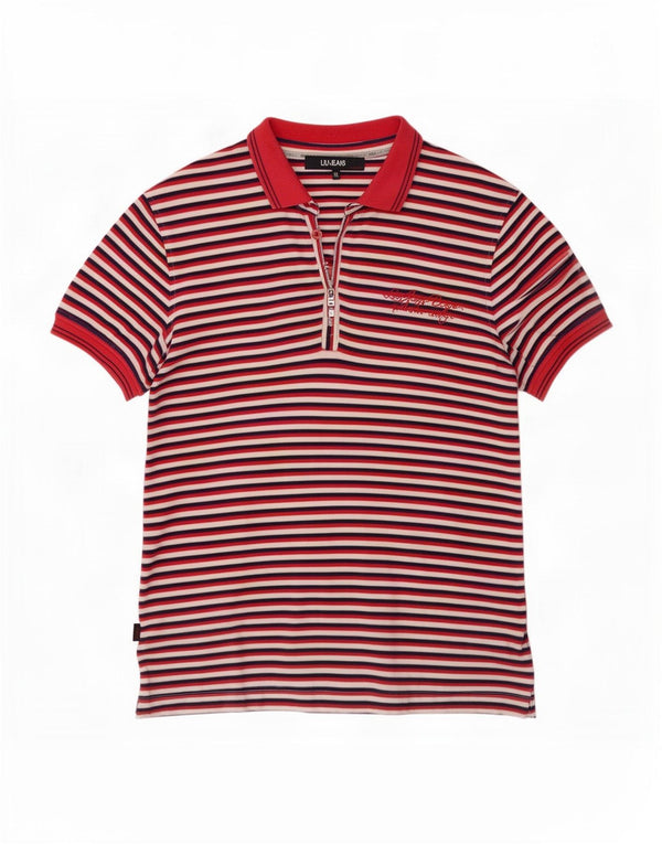 Damska koszulka polo Liu Jo UK 18 XL, bawełniana w czerwone paski
