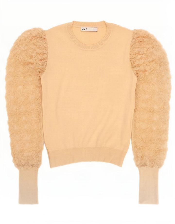 Bluzka damska Zara Top UK 12 średni beż