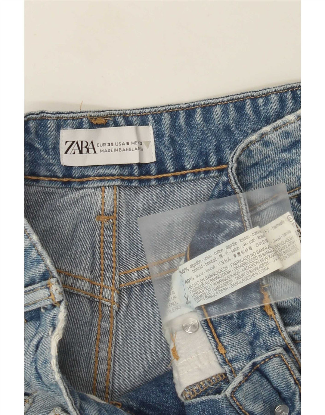 Damskie spodenki jeansowe Zara EU 38 Small W28 Niebieskie bawełniane