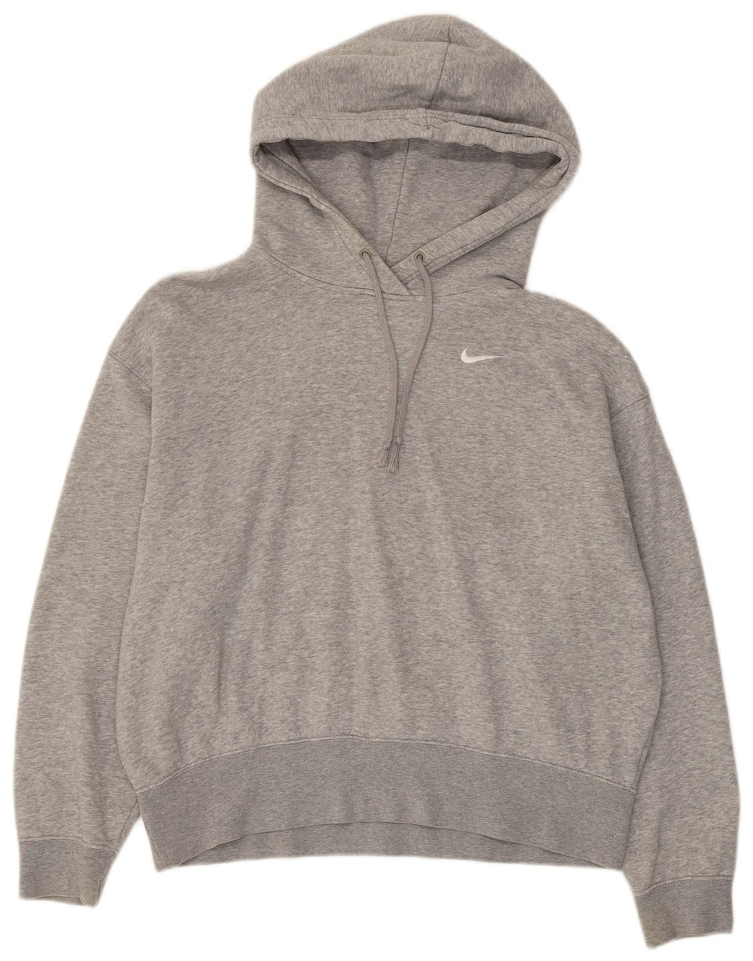 Damski sweter oversize z kapturem NIKE UK 10, mały, szary, z bawełny w cętki