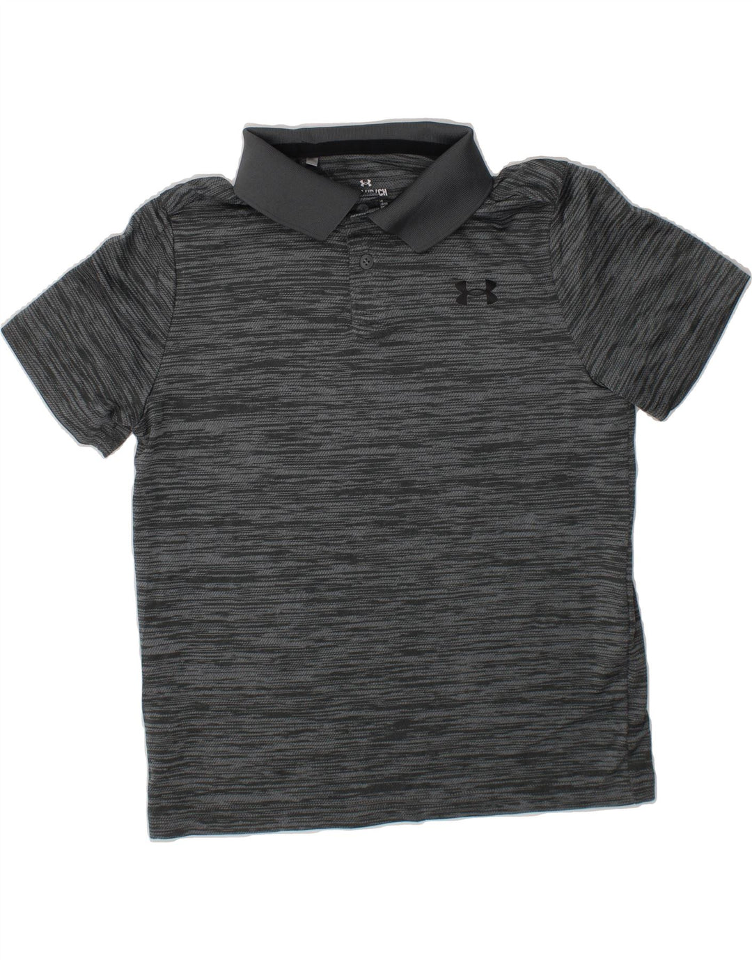 UNDER ARMOUR Boys Polo Shirt 7-8 Years Small Grey Flecked Polyester Vintage Under Armour and Second-Hand Under Armour from Messina Hembry 
