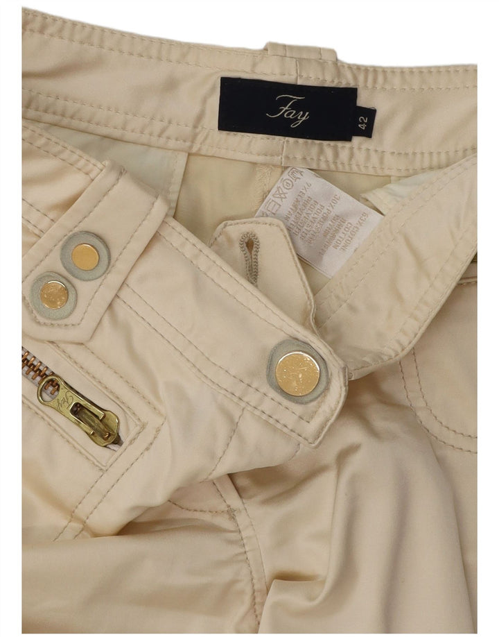 Damskie spodnie Capri Fay IT 44 Medium W30 L20 Złamana biała bawełna