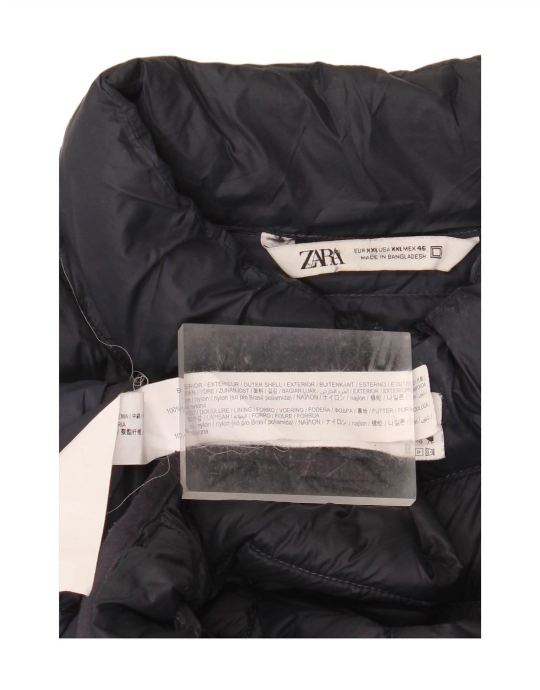 Męska ocieplana kurtka ZARA UK 44 2XL Czarny nylon