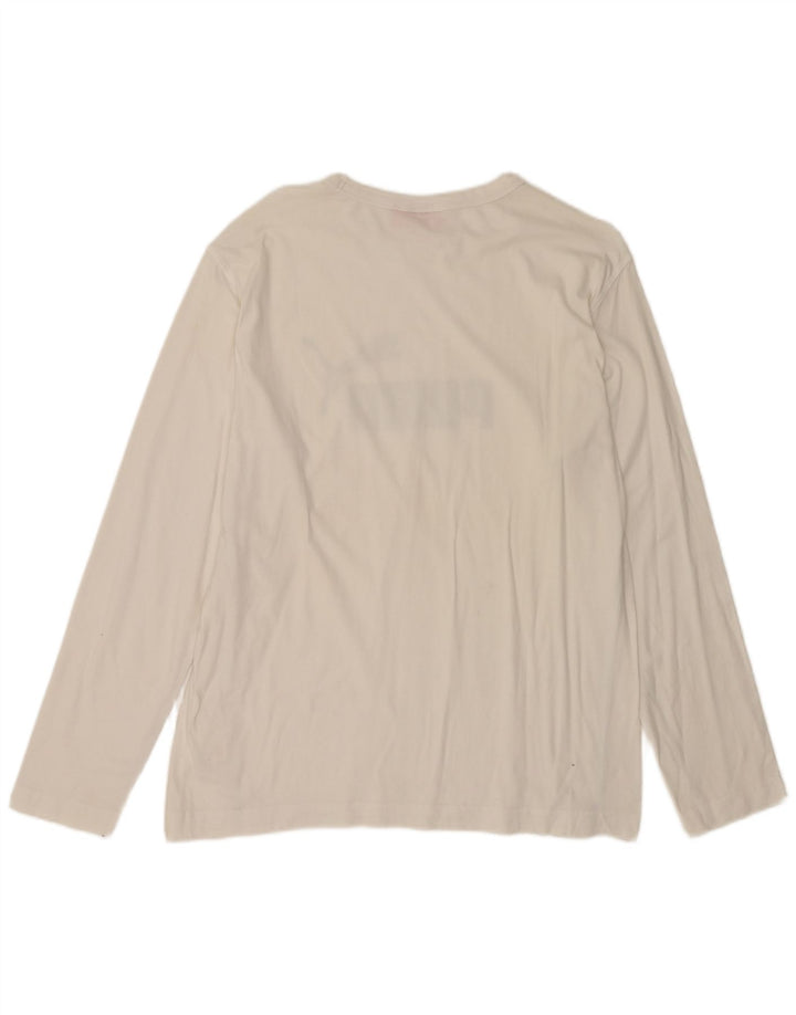 Męski graficzny top PUMA z długim rękawem, średniobiały, bawełniany