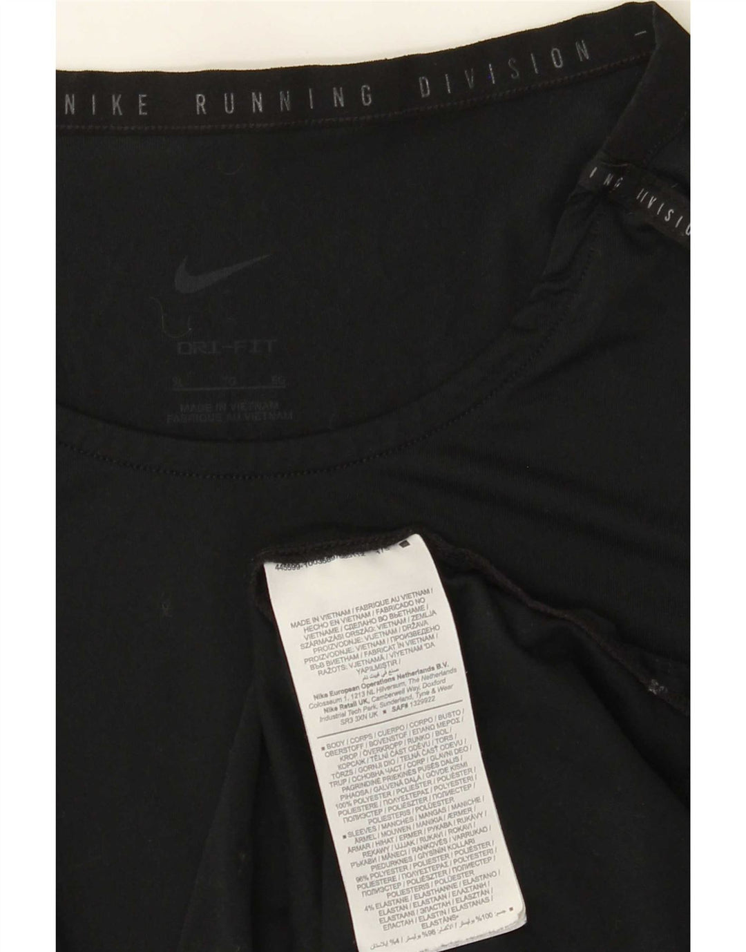 Męski T-shirt Nike Dri Fit Top XL, czarny, poliestrowy w prążki