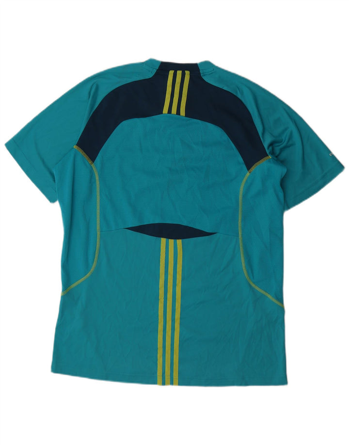 Adidas Męska koszulka Climacool Top, duża, niebieska, poliestrowa z blokami kolorów