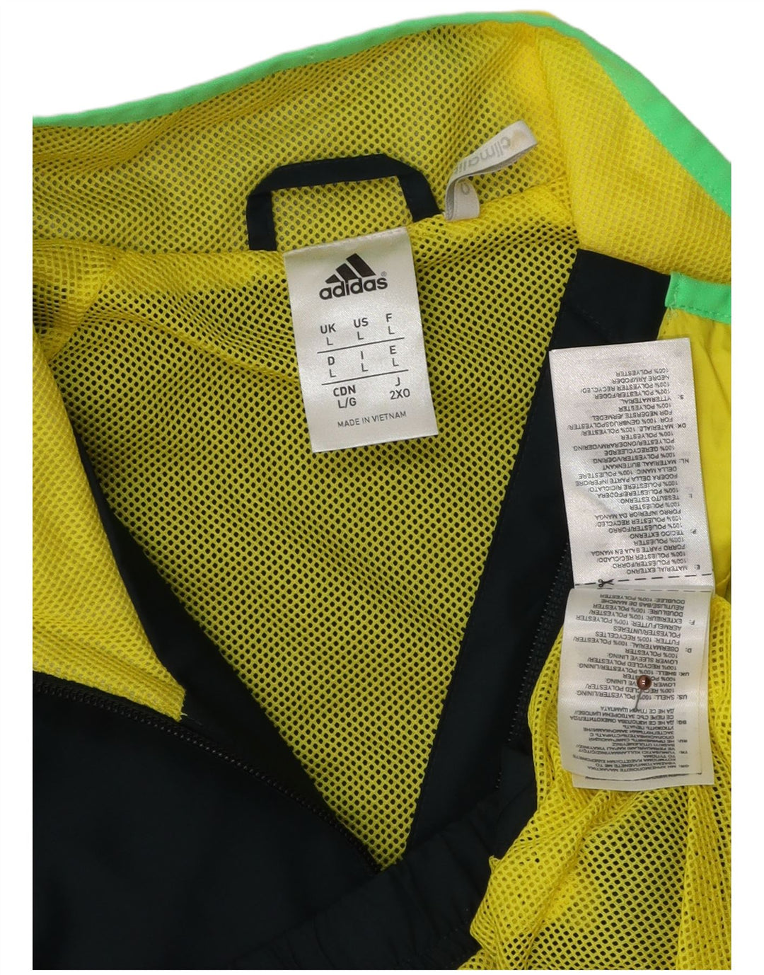 Męska kurtka dresowa ADIDAS Climalite, duża, granatowa, z blokami kolorów