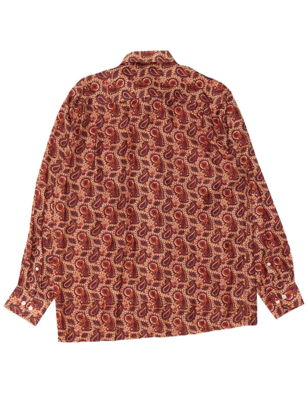 Koszula męska VINTAGE rozmiar 40 15 3/4 średni brąz Paisley