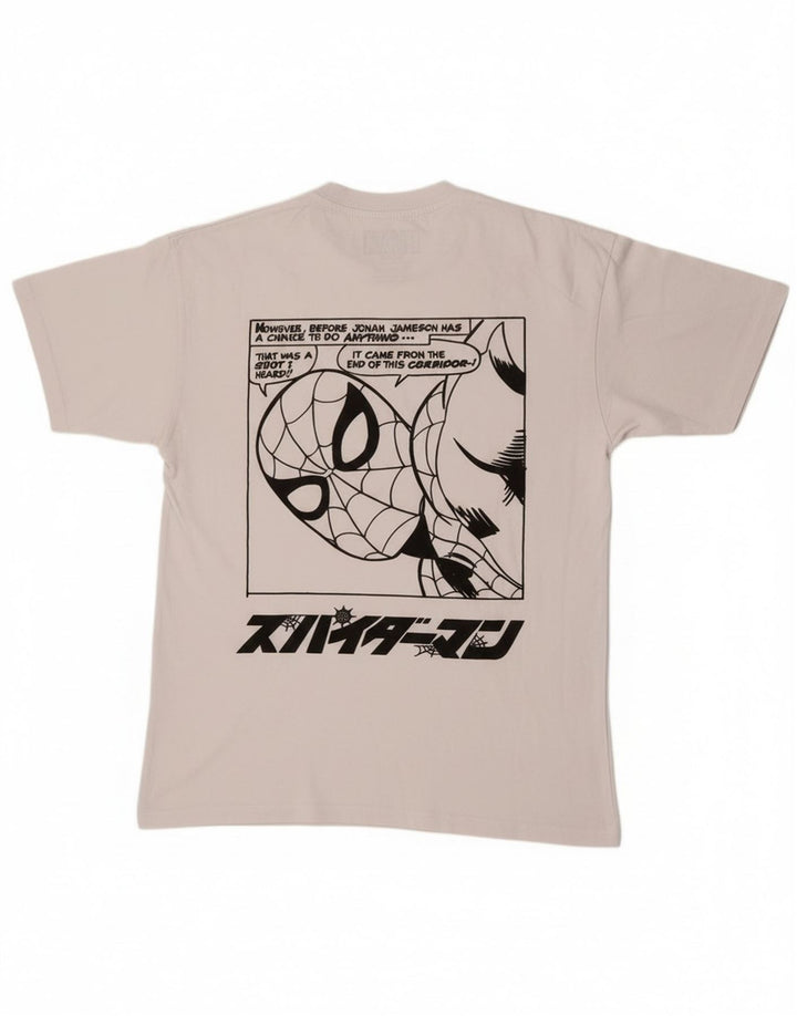 Męski t-shirt z grafiką Pull & Bear Marvel w kolorze średniej bieli
