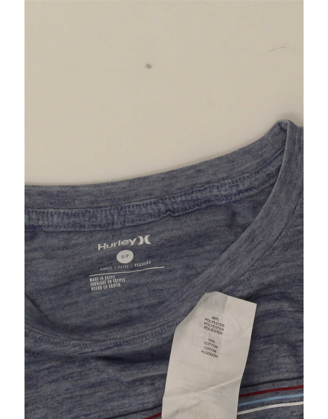 Męski T-shirt z grafiką Hurley, mały, granatowy, nakrapiany poliester