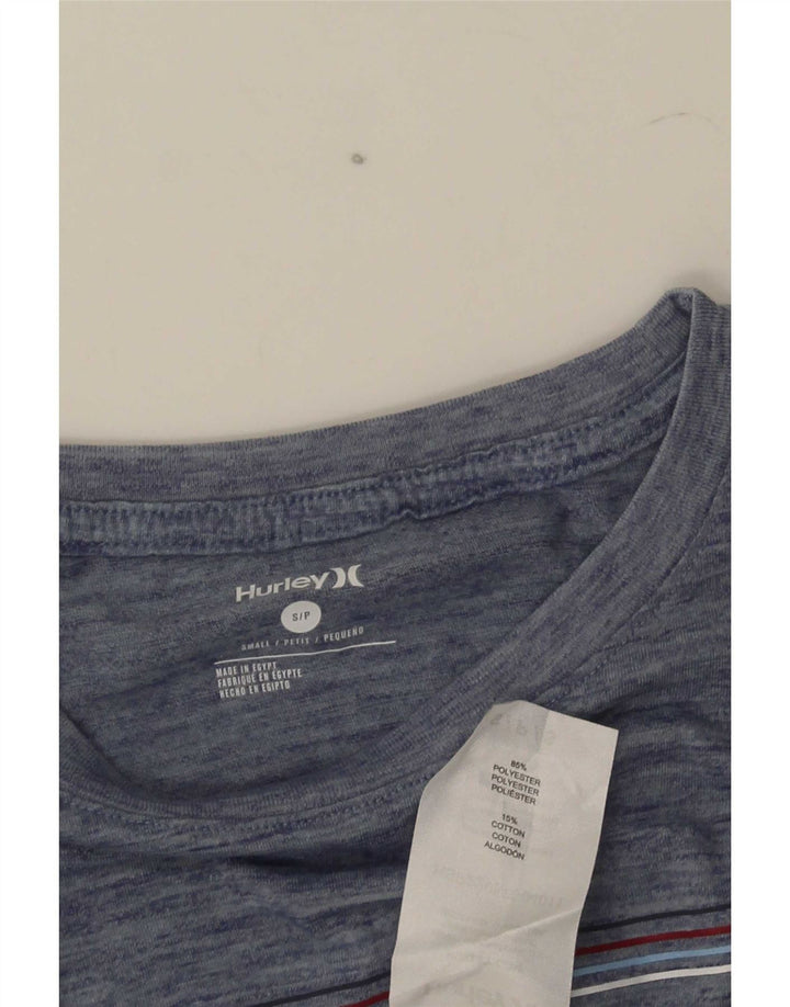 Męski T-shirt z grafiką Hurley, mały, granatowy, nakrapiany poliester