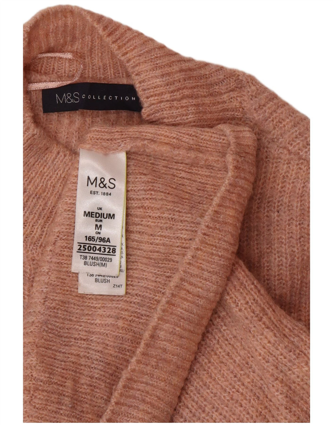Marks & Spencer Damski sweter z golfem, UK 12, średni róż